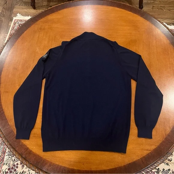 Belstaff Men’s The Tide Quarter Zip Knitwear Pullover Sweater Navy XXL Slim
